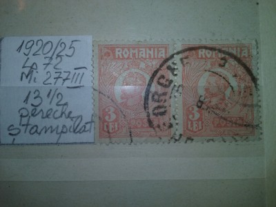 1920- Romania- Ferd. b. mic Mi277III-dant.A-per.-stampilat foto