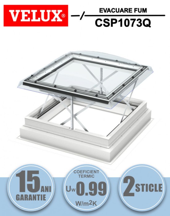 Fereastra terasa evacuare fum VELUX CSP 1073Q 2 sticle