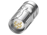 Conector M23 mufă 6 pini, crimpat, drept, IP67, 20A, 48V