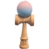 Kendama X Originala, Profesionala, Cyrax, din Lemn, Rubber Grip, 18 cm, Lila/Turcoaz