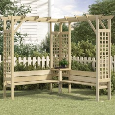 vidaXL Pergola col?ar cu bancheta, lemn de pin tratat foto