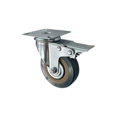 Roata mobila cu frana, Flores, verde, O 65x20mm, placa 65x65mm