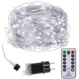 Instalatie luminoasa decorativa 300 LED, 30 m, telecomanda, alb