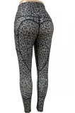 D798-9918 Colanti cu talie inalta si model animal print, M, M/L, S