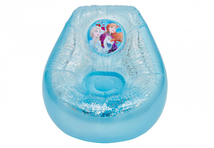 Scaun gonflabil Disney Frozen Kids Glitter Albastru Alb - RESIGILAT