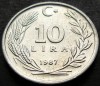Moneda 10 LIRE - TURCIA, anul 1987 * cod 391 B = A.UNC!, Europa, Aluminiu