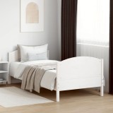 VidaXL Cadru pat fără saltea, alb, 90x190 cm, lemn masiv de pin