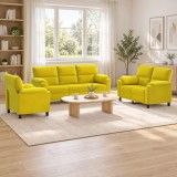 Cumpara ieftin Set de canapea 3 pcs Galben Catifea