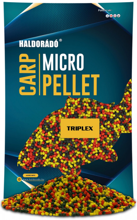 Haldorado - Carp Micro Pelete 600g, 3mm - TripleX (fragute + squid + carnati)