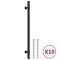 Manere de dulap, 10 buc., negru, 224 mm, otel inoxidabil