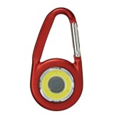 Cumpara ieftin Carabiniera multifunctionala cu lanterna LED rosu, 3 moduri iluminare, aluminiu si plastic, usoara, portabila, cu baterii incluse