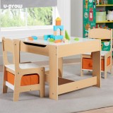 Set masuta si 2 scaune,lemn natur,U-Grow
