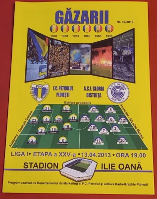 Program meci fotbal PETROLUL PLOIESTI - ACF GLORIA BISTRITA (13.04.2013) foto