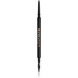 Makeup Revolution Precise Brow Pencil creion spr&acirc;ncene precise cu pensula culoare Dark Brown 0.05 g