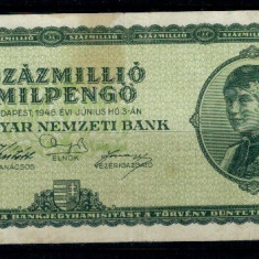 Ungaria 1946 - 100.000.000 milpengo, circulata