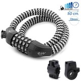 Lanț anti &ndash; furt, trotinetă / scuter / bicicletă electrică, EWLK025, 50 cm, negru -alb | Motorevolution