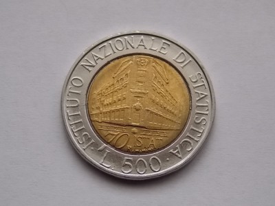 500 LIRE ITALIA 1996 COMEMORATIVA-INSTITUTUL NATIONAL DE STATISTICA foto