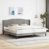 vidaXL Cadru de pat cu headboard Gri deschis 200 x 200 cm Catifea 42027941