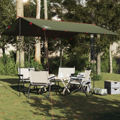 vidaXL Prelată de camping, verde măsliniu, 366x306 cm, impermeabilă 4009594 foto