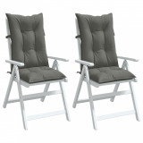 vidaXL Perne scaun cu spătar &icirc;nalt 2 buc. melanj gri 120x50x7cm textil
