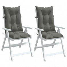 vidaXL Perne scaun cu spătar înalt 2 buc. melanj gri 120x50x7cm textil