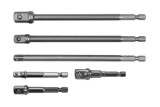 YATO Set 6 adaptoare, prindere hexagonala 1/4&amp;quot;, patrat de 1/4&amp;quot;, 3/8&amp;quot;, 1/2&amp;quot;, lungime 50 si 150 mm