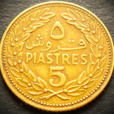 Moneda exotica 5 PIASTRES - LIBAN, anul 1970 * cod 5019 A