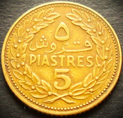 Moneda exotica 5 PIASTRES - LIBAN, anul 1970 * cod 5019 A foto