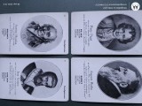 9 grupuri de cate 4 fotografii oameni de seama ai lumii,pretul pe grup de 4 fotografii .dimensini aproximative 12cm x 7cm