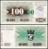 Bosnia Herzegovina 1992 - 100.000 dinara UNC