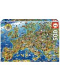 Educa 500 Pcs Crazy European Map Puzzle (80-17962)