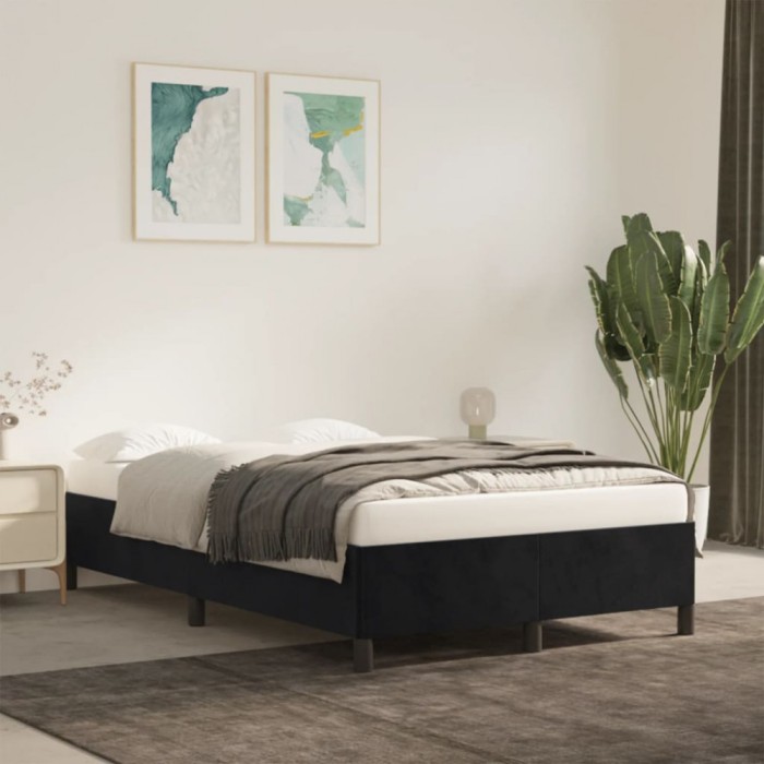 vidaXL Cadru de pat fără saltea Negru 120x190 cm catifea 379530
