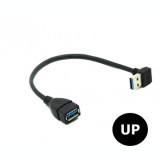 Adaptor cablu prelungitor USB 3.0 Tata-Mama la 90 de grade 20 cm Tip &Icirc;n sus, Oem