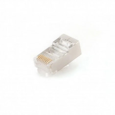 MUFA RJ-45 GEMBIRD pt. cablu FTP SFTP Cat5e RJ-45 (T) ecranat plastic cu metal 50 buc &amp;amp;quot;PLUG5SP/50&amp;amp;quot; foto