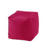 Fotoliu mic taburet cub Panama Pink pretabil si la exterior umplut cu perle polistiren, PufRelax