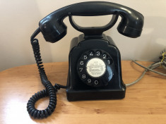 Telefon fix vechi stil vintage,francez,din ebonita,cu disc foto