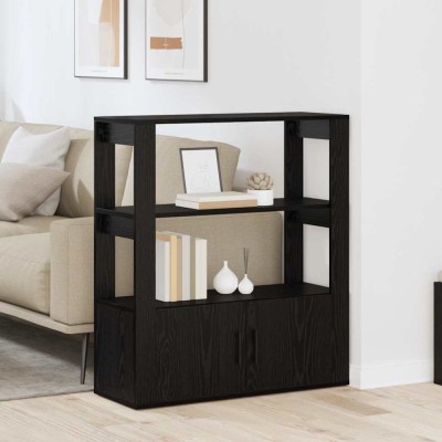 vidaXL Bufet Stejar negru 30 x 80 x 90 cm Lemn compozit foto