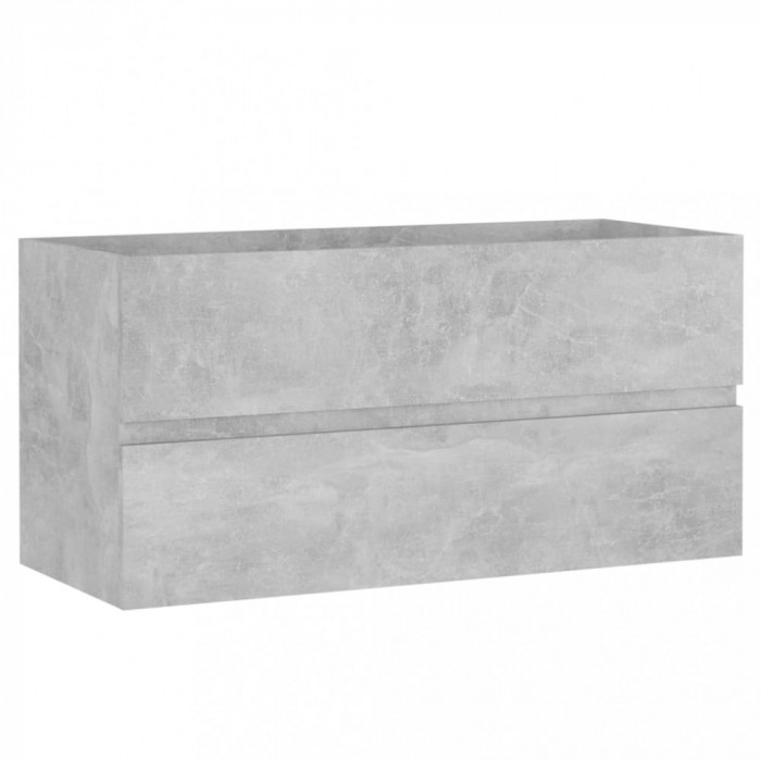 Dulap de chiuvetă, gri beton, 90x38,5x45 cm, lemn prelucrat