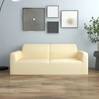 Gossi husa elastica pentru canapea cu 2 locuri poliester jersey crem foto