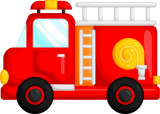 Sticker decorativ Masina Pompieri, Rosu, 83 cm, 7818ST-1