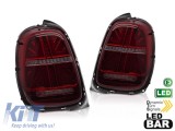 Kit de stopuri LED potrivit pentru Mini Cooper F55 hatchback 5 usi 2012-2017, F56 hatchback 3 usi, F57 cabrio 2014-2017 cu baza fumurie rosie, pentru