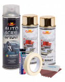 Kit complet reparatie si vopsire jante culoare Auriu Metalic, V2, AVEX