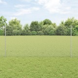 St&acirc;lpi de Gard vidaXL 22 buc U-Channel 120 cm Oțel Galvanizat, Gard Hexagonal vidaXL 1.2x50 m Oțel Galvanizat