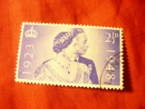 Timbru Anglia 1948 Regele George VI si Regina Elisabeta - Jubileu Argint, Stampilat