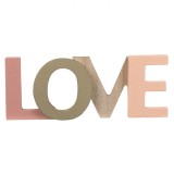 Decorațiune de Masă Lemn, Litere Love, Multicolor, 17x0.8x6.7cm, Oem