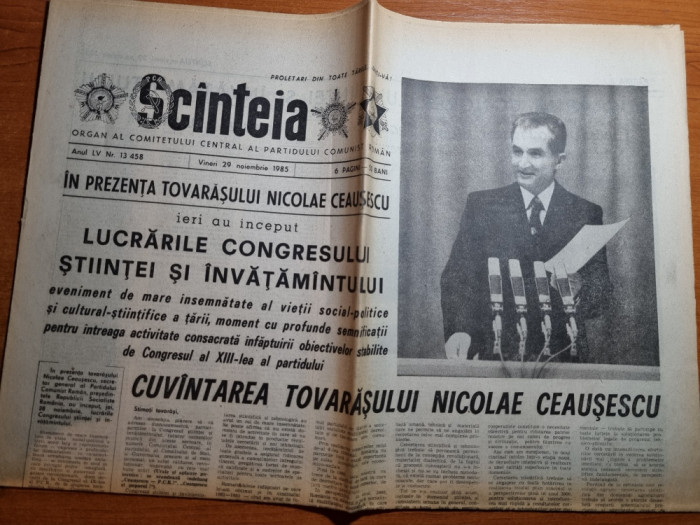 scanteia 29 noiembrie 1985-cuvantarea lui ceausescu