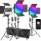 Kit 3 Panouri Neewer RGB,450 LED,trepiezi 200 cm inclusi,geanta transport