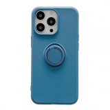 Husa protectie flippy compatibila cu apple iphone xr liquid silicone ring cu suport rotativ albastru