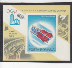 ROMANIA 1979 LP 999 OLIMPIADA DE IARNA LAKE PLACID COLITA NEDANTELATA MNH foto