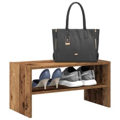 vidaXL Suport pantofi stivuibil din lemn vechi 60x30x30,5 cm foto